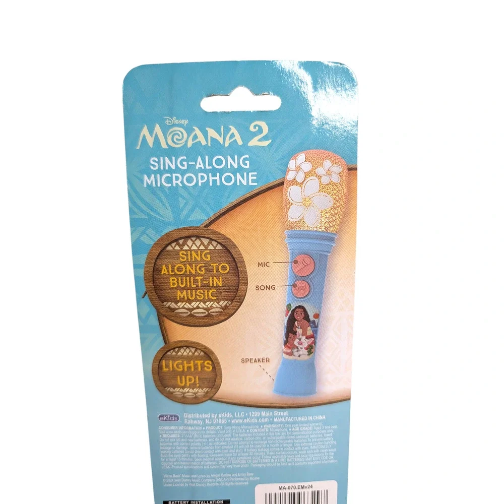 Disney Princess Moana 2 Sing Along Microphone Built-In‎ Music Lights Up NEW